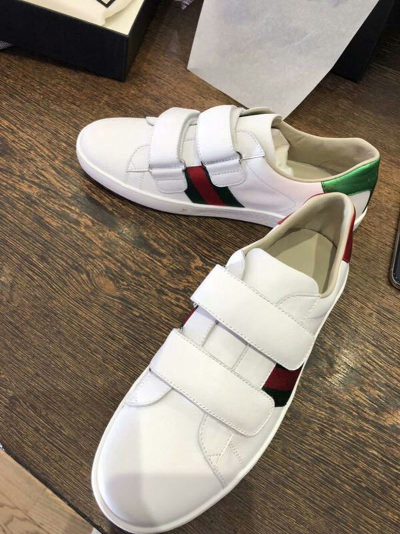 Gucci 古驰超值魔术贴大童小白鞋34/35/36/37/38码