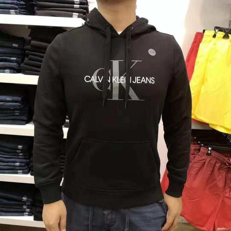 CK/Calvin Klein男士新款薄绒套头连帽卫衣logo上衣外套配套卫裤