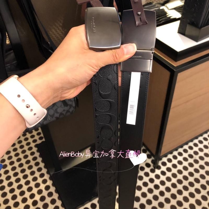 coach蔻驰男款38厘米宽双面商务休闲牛皮皮带