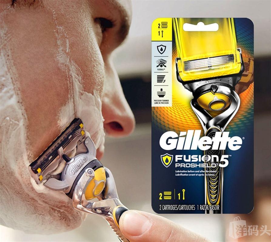 吉列(gillette) 鋒隱手動剃鬚刀刮鬍刀片8刀頭吉利鋒速5層8刀片無刀架