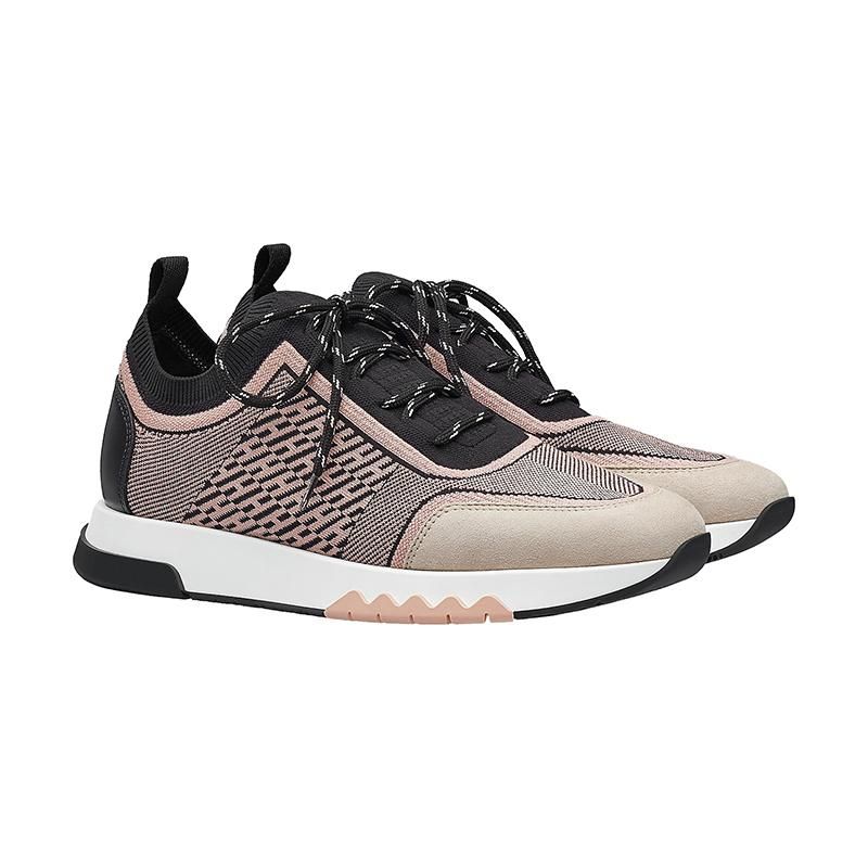 hermes爱马仕多色黑色小牛皮和麂皮女士休闲运动鞋h201108z03350